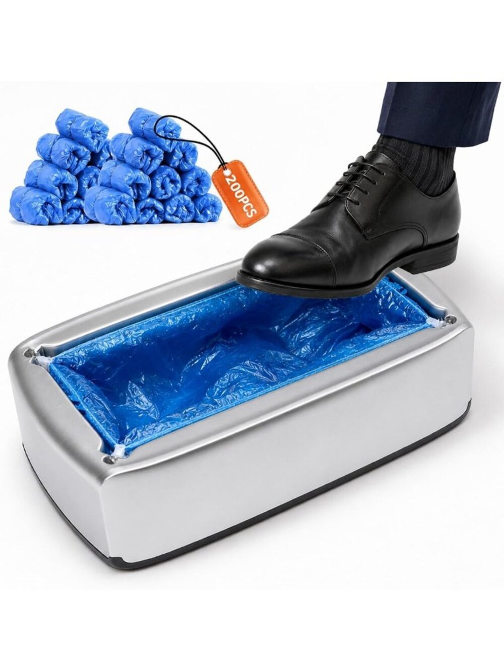 Hands-Free Automatic Shoe Cover Dispenser with 200 Disposable Boot Covers